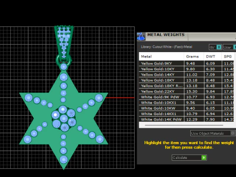 Gold star pendant 3D Print Model