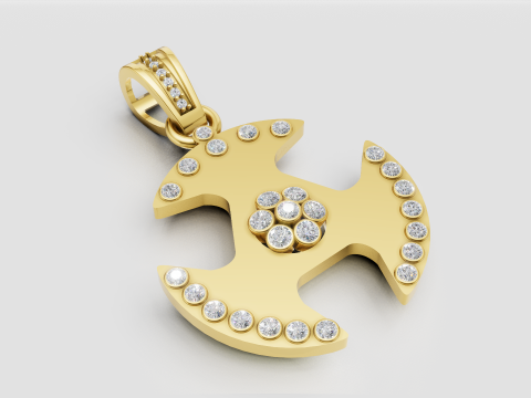Gold halo pendant 3D Print Model