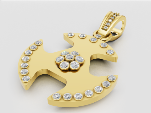 Gold halo pendant 3D Print Model