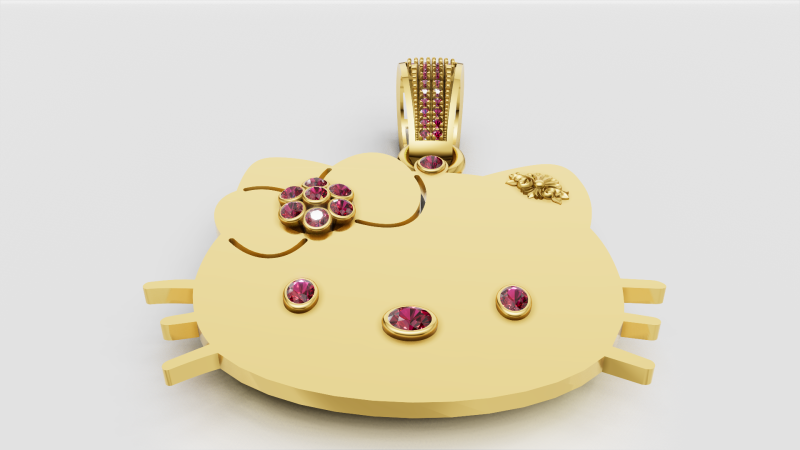 Hello kitty pendant Modelo de impresión 3D .c4d .max .obj .3ds .fbx .stl .blend 