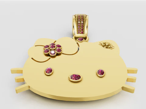 colgante de hola gatito Modelo de impresión 3D