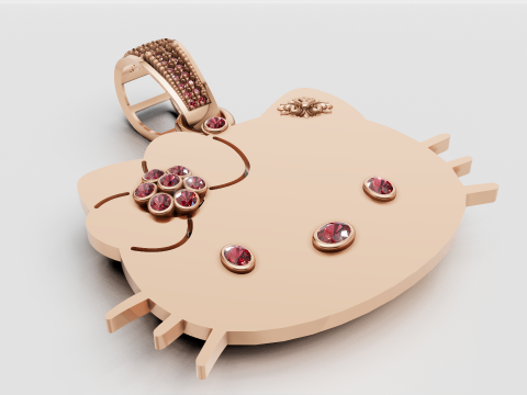 Hello kitty pendant Modelo de impresión 3D