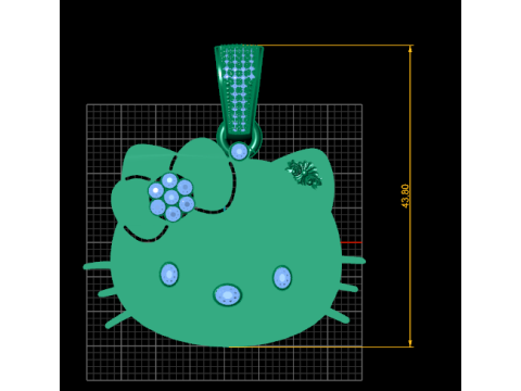 Hello kitty pendant Modelo de impresión 3D