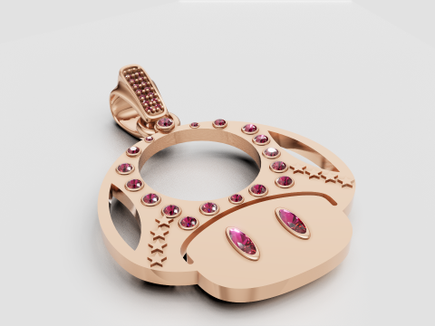 Mario mushroom pendant 3Dプリントモデル