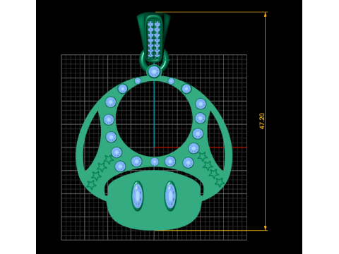 Mario mushroom pendant 3Dプリントモデル