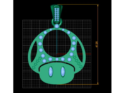Mario mushroom pendant 3D Print Model
