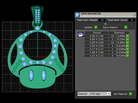 Mario mushroom pendant 3Dプリントモデル