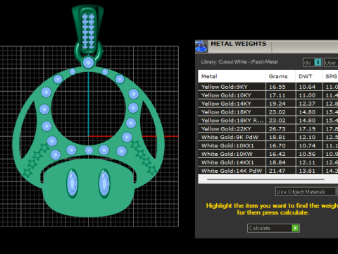 Mario mushroom pendant 3Dプリントモデル