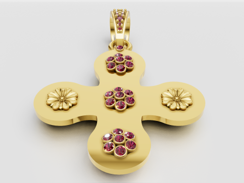 Floral gold pendant 3D 打印模型