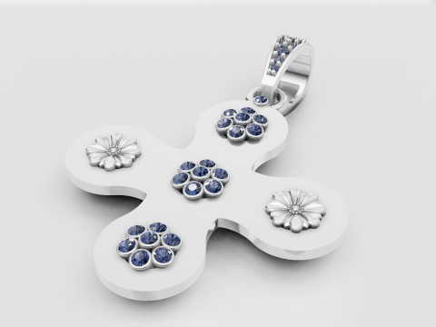 Floral gold pendant Modello di stampa 3D