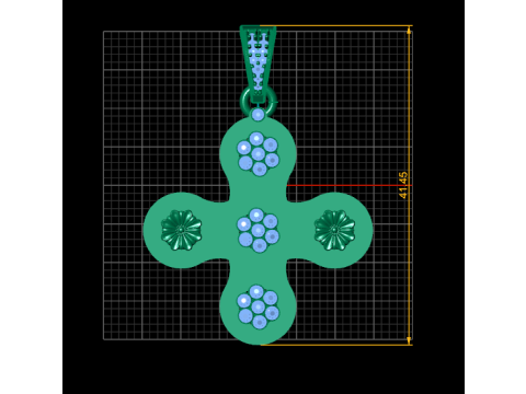 Floral gold pendant Modello di stampa 3D