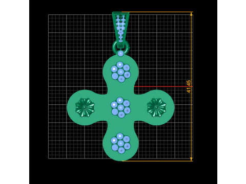 Floral gold pendant 3D Print Model