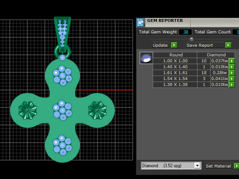 Floral gold pendant 3D Print Model