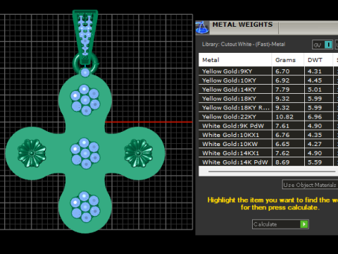 Floral gold pendant Modello di stampa 3D