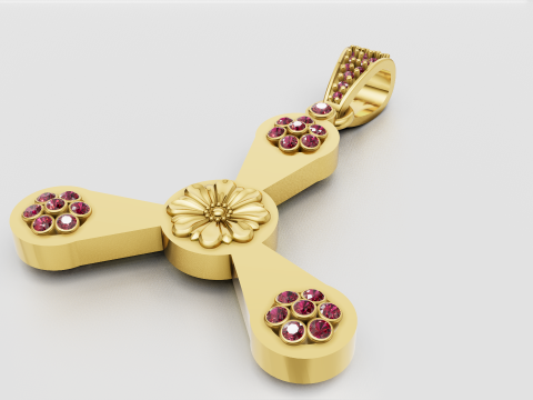 Floral gold pendant 3D Принт Модель