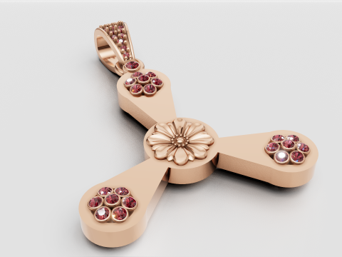 Floral gold pendant 3D Принт Модель