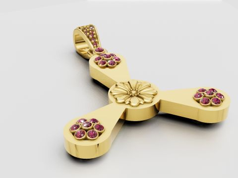 Floral gold pendant 3D Принт Модель