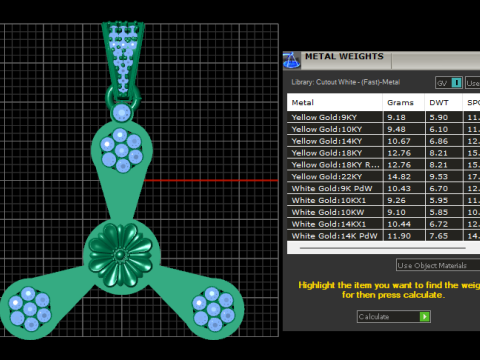 Floral gold pendant 3D Принт Модель