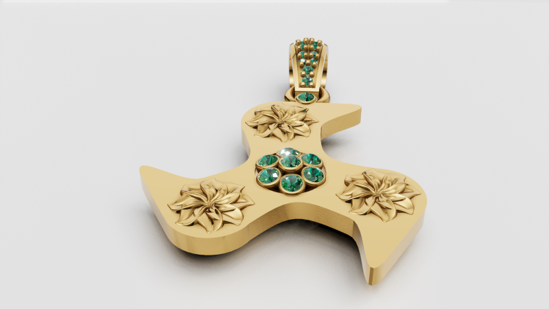 Floral engraved pendant 3D Print Model .c4d .max .obj .3ds .fbx .stl .blend