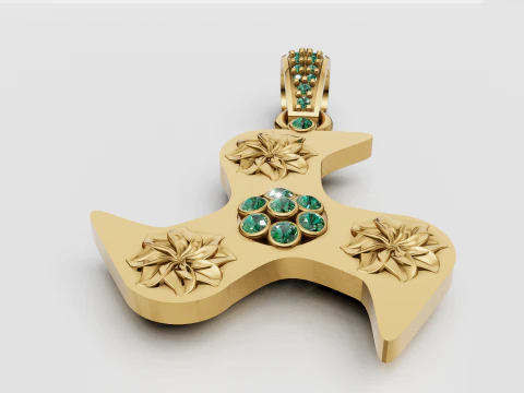 Floral engraved pendant 3D Print Model