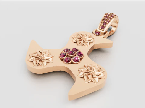 Floral engraved pendant 3D Print Model