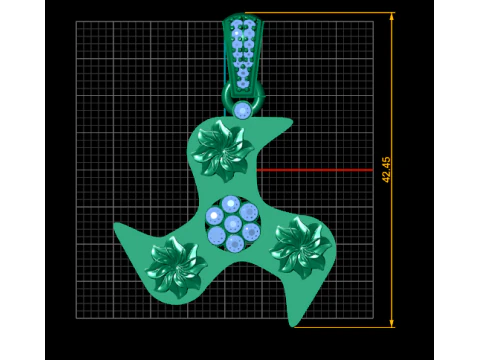 Floral engraved pendant 3D Print Model