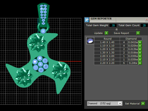 Floral engraved pendant 3D Print Model