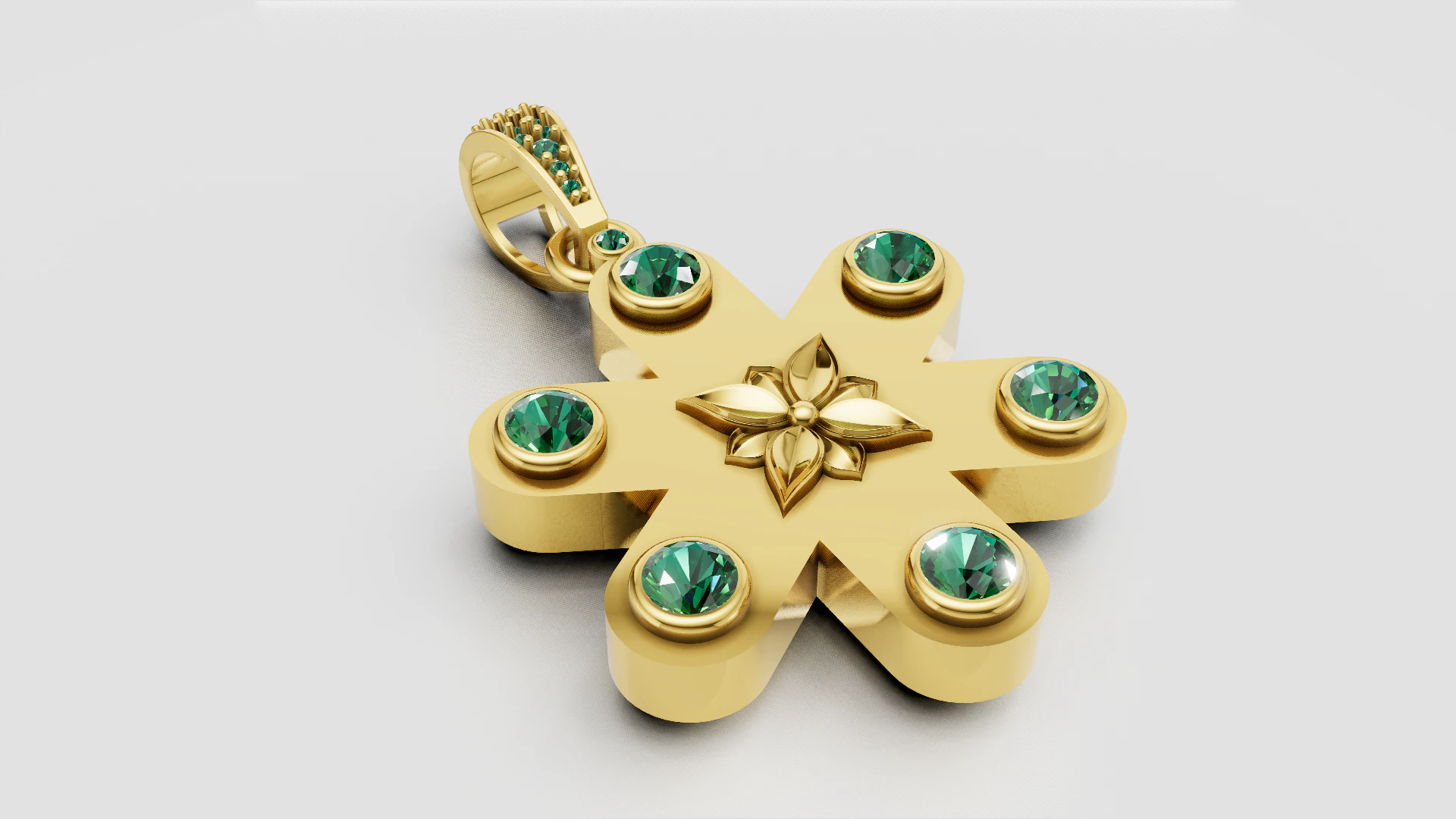 Emerald pendant 3D Print Model .c4d .max .obj .3ds .fbx .stl .blend