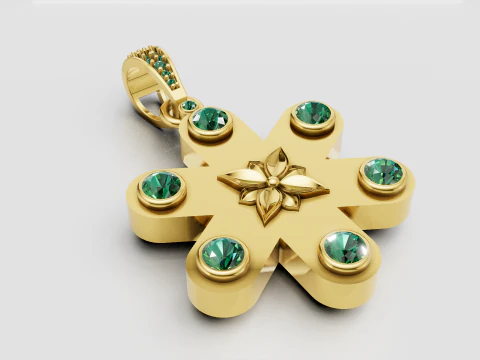 Wisior ze szmaragdem Model do druku 3D