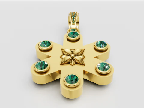 Emerald pendant 3D Print Model