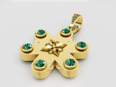 Emerald pendant 3D Print Model