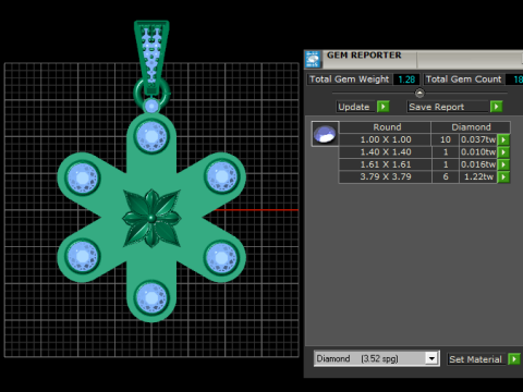 Emerald pendant Modello di stampa 3D
