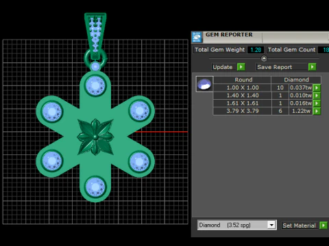 Emerald pendant 3D Print Model