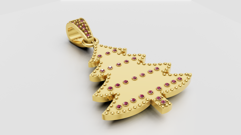 Christmas tree pendant 3D Print Model .c4d .max .obj .3ds .fbx .stl .blend 