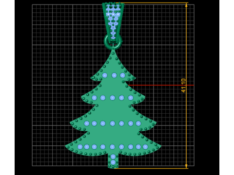 Christmas tree pendant 3D Print Model