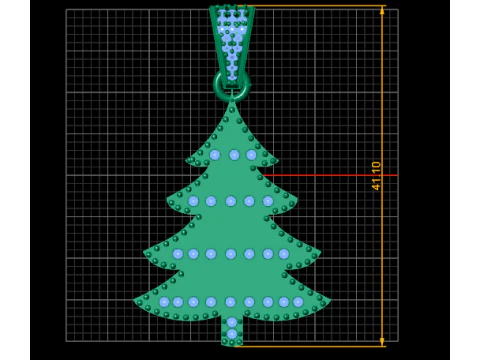 Christmas tree pendant 3D Print Model