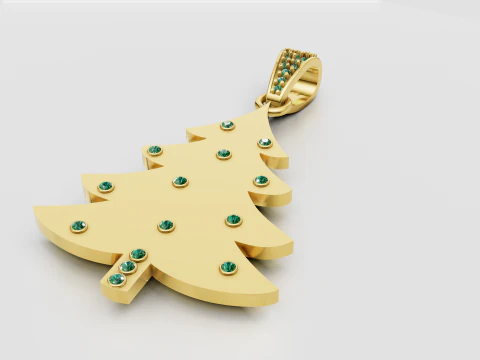 Ciondolo in oro per albero di Natale Modello di stampa 3D