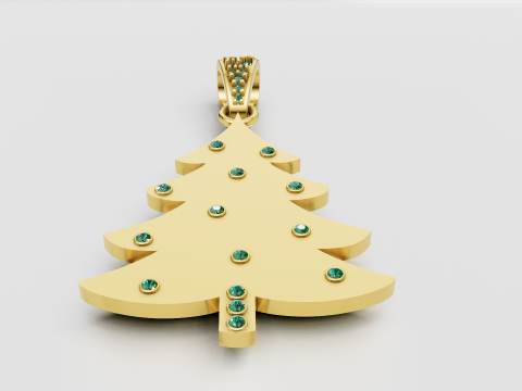 Gold christmas tree pendant 3D Print Model