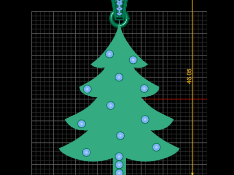 Gold christmas tree pendant 3D Print Model