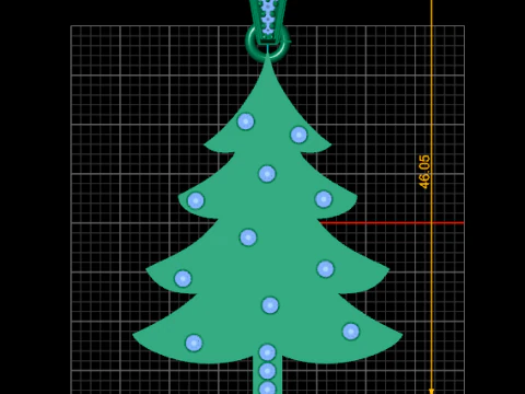 Gold christmas tree pendant 3D Print Model