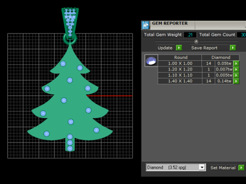 Gold christmas tree pendant 3D Print Model