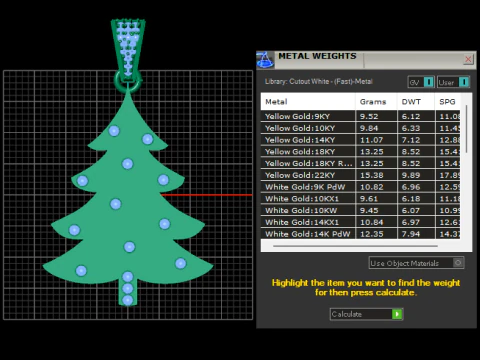 Gold christmas tree pendant 3D Print Model