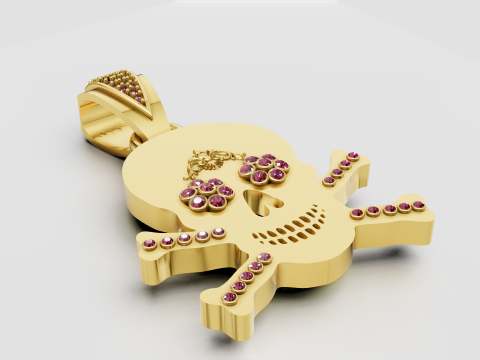 Skull pendant gold 3D Принт Модель