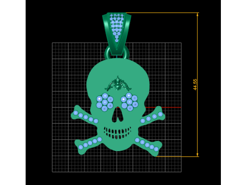 Skull pendant gold 3D Принт Модель