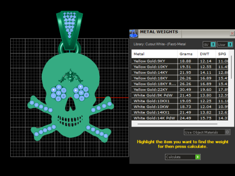 Skull pendant gold 3D Принт Модель