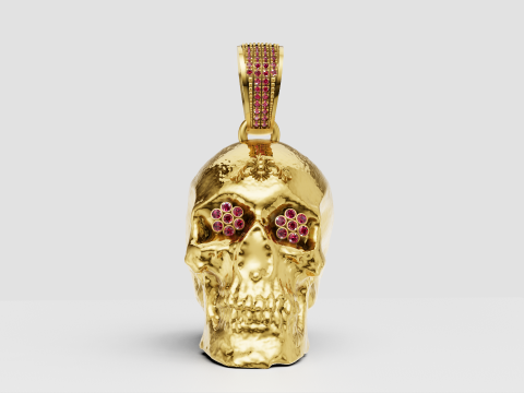 Skull pendant gold 3D प्रिंट मॉडल