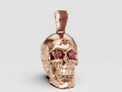 Skull pendant gold 3D Baskı Modeli