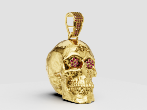 Skull pendant gold 3D Baskı Modeli