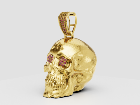 Skull pendant gold 3D Baskı Modeli