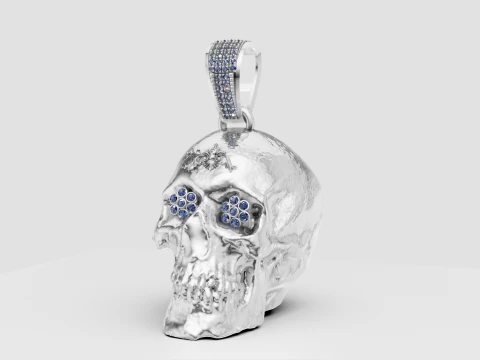 Skull pendant gold 3D Print Model